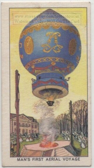 1783 First Untethered Manned Hot Air Balloon Flight Vintage Trade Ad Card