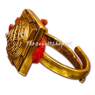 Rare Shri Yantra Ring To Attract Money - Talisman Laxmi Charm Wicca Pagan Gothic