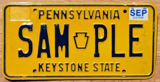 1980 Pennsylvania Sample License Plate Sam Ple