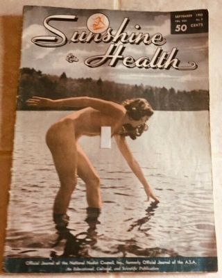 Rare Vintage Nudist Magazines,  Sunshine & Health,  Sept 1953,  Jan 1963,  Feb 1963