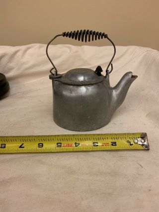 Rare Antique Wagner Ware Cast Aluminum Toy Salesman Sample Small Teapot Kettle