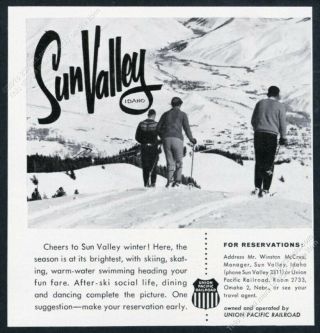 1960 Sun Valley Ski Area Skiers Skiing Photo Vintage Print Ad