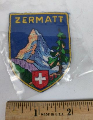 Vintage Zermatt Switzerland Skiing Ski Resort 2 " Patch Travel Souvenir