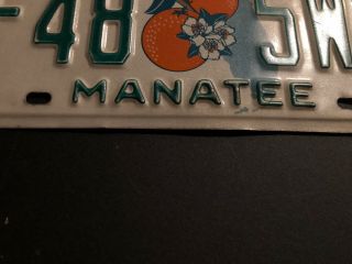 FLORIDA 2016 license plate NATURAL ORANGE Manatee 2