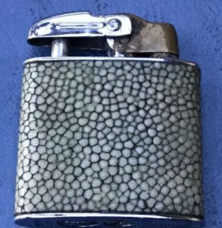 Vintage Rare Cam Lighter With Shagreen Wrap,  Made In England