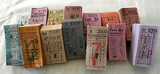 Bus tickets: U.  K.  Punch type tickets in packs of around 50 or 100.  1000,  total 2