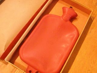 Vintage 1960s Rexall Victoria Deluxe Hot Water Bottle R545 Red 2 Quart