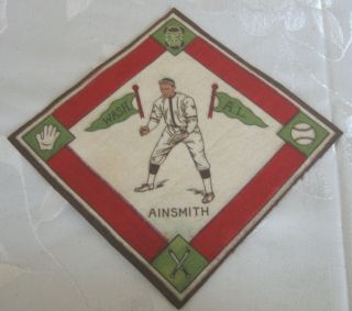 Antique 1914 Baseball Tobacco Felt Blanket Ainsmith