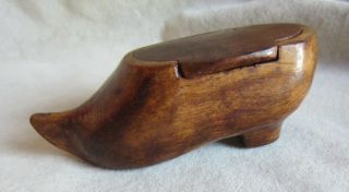 Antique French Wood Snuff Box - Shoe/sabot