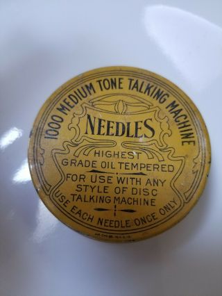 Medium Tone Talking Machine Phonograph Gramophone Needle Tin - Rca Victor Edison