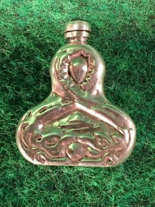 Vintage Mexican Sterling Silver Perfume Bottle W/ Dabber Dauber Malachite C