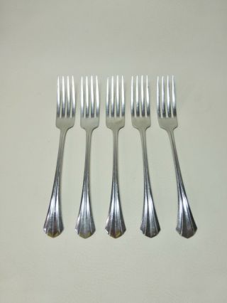 5 Oneida Deluxe Rushmore Stainless 7.  5 " Dinner Forks