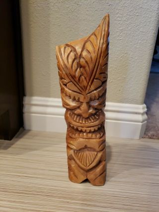 Tiki Wooden Statue Sculpture Figurine Hawaii Maui Hand Carved,  Signed 11 "