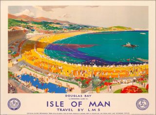 Isle Of Man Beach England Great Britain Ireland Vintage Travel Art Poster Print