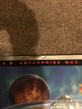 Vintage 1995 Star Trek Poster USS Enterprise Ncc 1701 Ship VTG RARE Starship 3