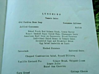 1947 French Lick Springs Hotel Restaurant Luncheon Menu that is in good shape NR 5