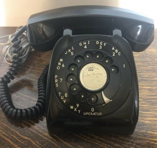 Vintage 1964 Automatic Electric Black Rotary Dial Telephone - 2