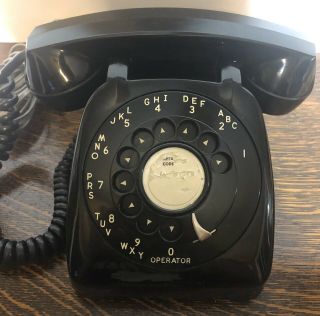 Vintage 1964 Automatic Electric Black Rotary Dial Telephone - 3