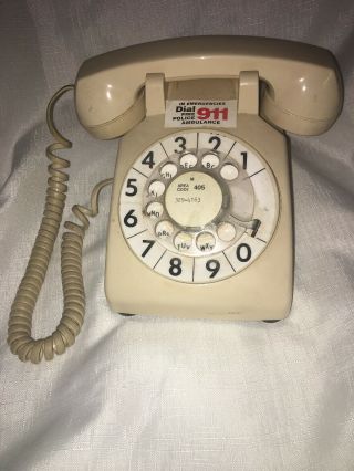 Vintage Bell Systems Rotary Dial Telephone Phone Off White 500 Dm 1984 Std Rt