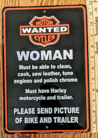 Harley Davidson Tin Sign: Wanted Woman