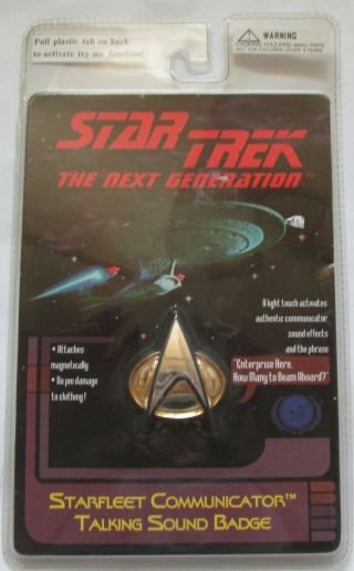 Star Trek The Next Generation Starfleet Communicator Talking Sound Badge Bnip