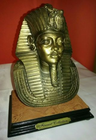 Egyptian King Tut Pharaoh Fineart Coll Statue Ancient Sculpture Head Piece 7.  5 " H