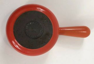 NEAR Vintage Le Creuset 14 Flame Orange/Red Cast Iron Saucepan with Lid 5