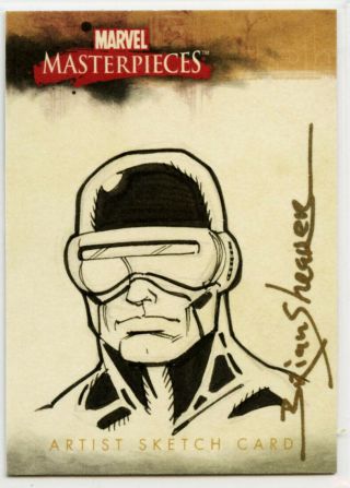 2008 Marvel Masterpieces 2 Sketch Card - Brian Shearer - Cyclops