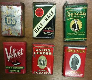 6 Tobacco Tins US Marine Velvet Tuxedo Union Leader Prince Albert Half & Half 2