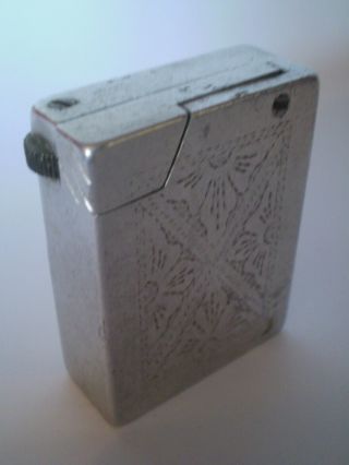 Vintage Ww 1 Trench Art Cigarette Lighter With Engraved Design