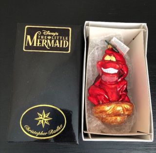 Christopher Radko " Sebastian " Disney The Little Mermaid Holiday Ornament Boxed