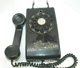 Vintage Black Rotary Dial Wall Telephone