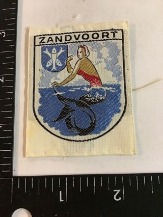 Vtg Zandvoort Netherlands Travel Souvenir Sew - On Cloth Patch Badge Emblem