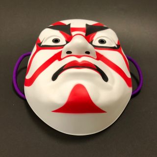 F/S Japanese Kabuki Actor Sujiguma Face OMEN Mask Interior Display Cosplay Kyoto 4