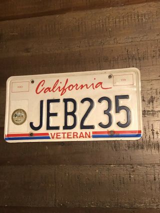 California Army Veteran License Plate