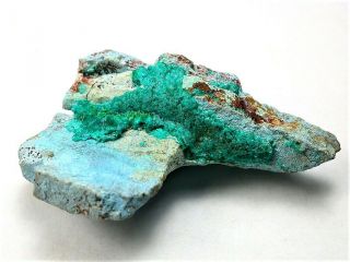 MINERALS : SHATTUCKITE ON ALL SIDES WITH SOME GREEN DIOPTASE CRYSTALS,  NAMIBIA 3
