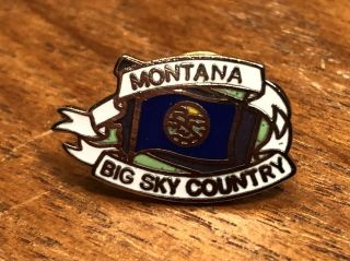 Montana Big Sky Country Flag Lapel Hat Pin Pinback