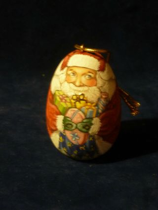 Russian Hand Painted Wooden Santa Egg For Christmas (1016 - 11)