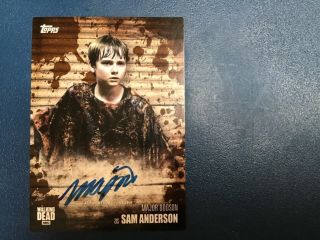 Topps Walking Dead Major Dodson As Sam Anderson 42/50 On Card Auto