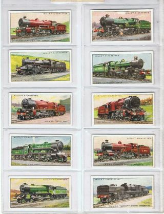 Cigarette Gum Cards,  50 No.  W D & H O Wills,  Railway Locomotives,  1930