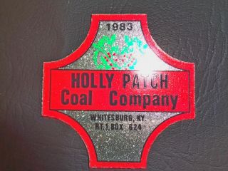 Holly Patch Coal Company Vintage Rare Mining Hard Hat Decal Sticker