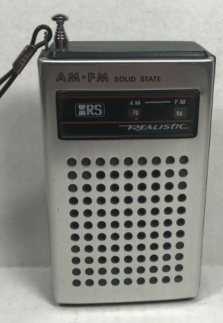 Vintage Rs Realistic Am Fm Solid State Receiver Pocket Hand Held Radio 12 - 609a