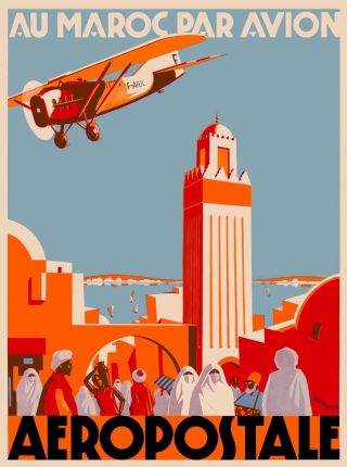 Au Maroc Morocco Africa Moroccan African Vintage Travel Advertisement Poster