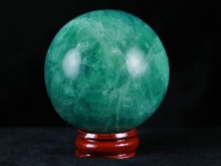 Xl56mm Natural Green Fluorite Crystal Sphere Ball Mineral Specimen Stand