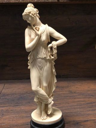 30221 Vintage 1920s Alabaster Greek Goddess Sculpture By G Ruggeri Bianchi Italy