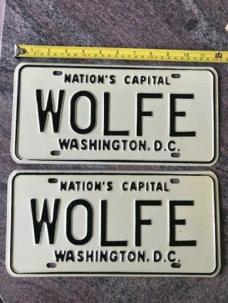 1968 District Of Columbia Vanity License Plate Wolfe
