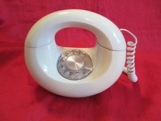 Vintage Mod Western Electric White Rotary Donut Sculptura Telephone