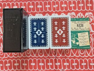 Vintage Kem Playing Cards In Vertical Double Case 2 Decks 251 Feb 1951