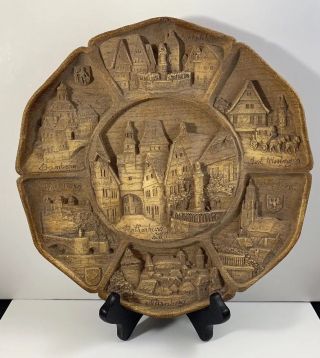 Rothenburg Germany 3d Wood Resin Wall Plate/plaque 9” German Cities