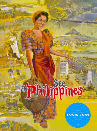 See The Philippines Island Pan Am Air Vintage Travel Advertisement Art Poster